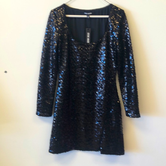 steve madden black sequin dress Steve Madden Women's Ginger Dress, Black, 4